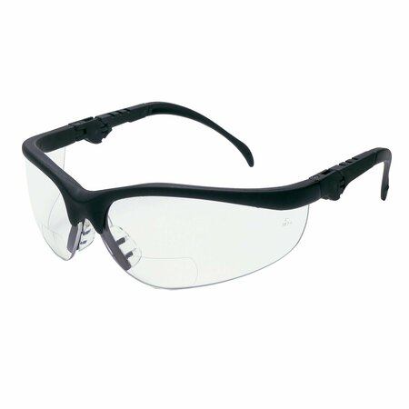 MCR SAFETY Glasses, Klondike KD3 Magnifier 2.5 Clear Lenses, 12PK K3H25